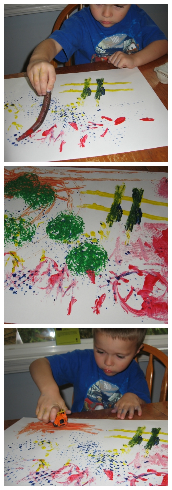 Painting with our "Fancy Paintbrushes" from Walking by the Way