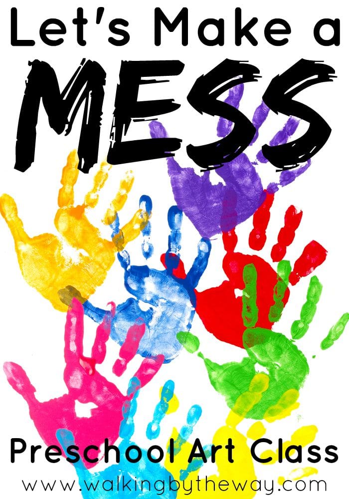 Let's Make a Mess Preschool Art Class for Homeschool Co-ops from Walking by the Way