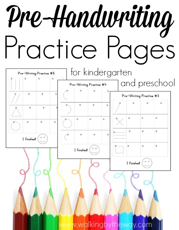 Pre-Handwriting Practice Pages for Preschool and Kindergarten from Walking by the Way