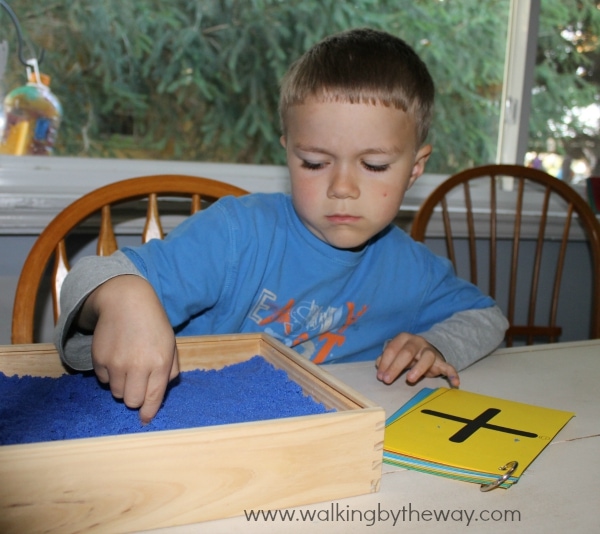 Sandbox Writing Activity with Free Printable Cards from Walking by the Way