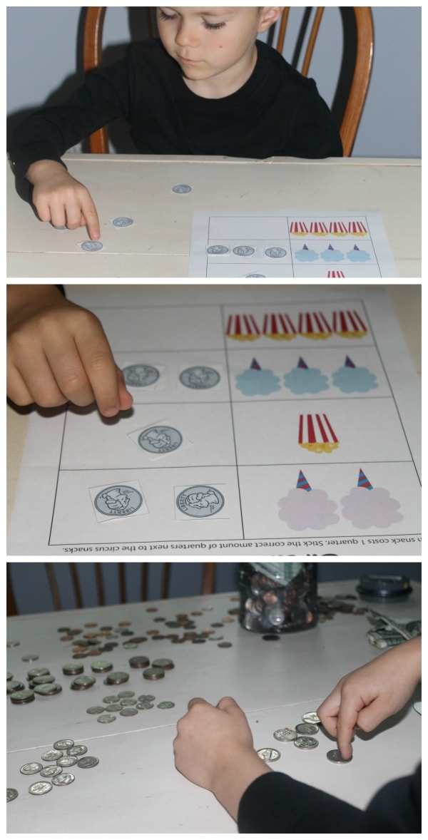 Circus Theme Math and Counting Money Activity 