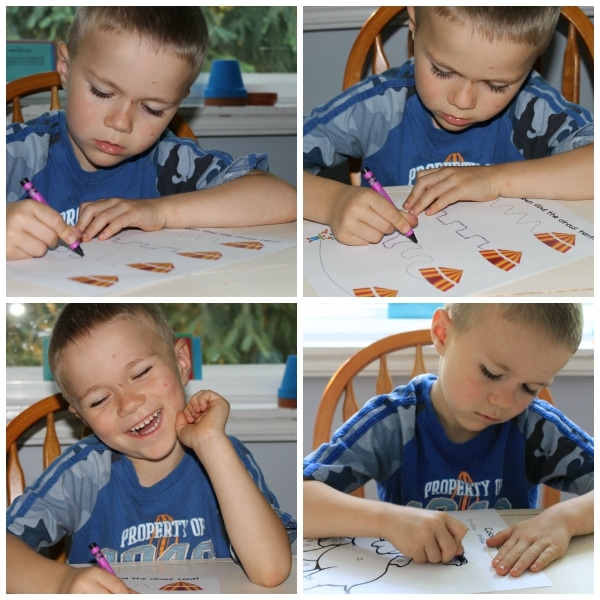 Silly Circus Kit from Homeschool Share: Tracing Lines and Color by Letter