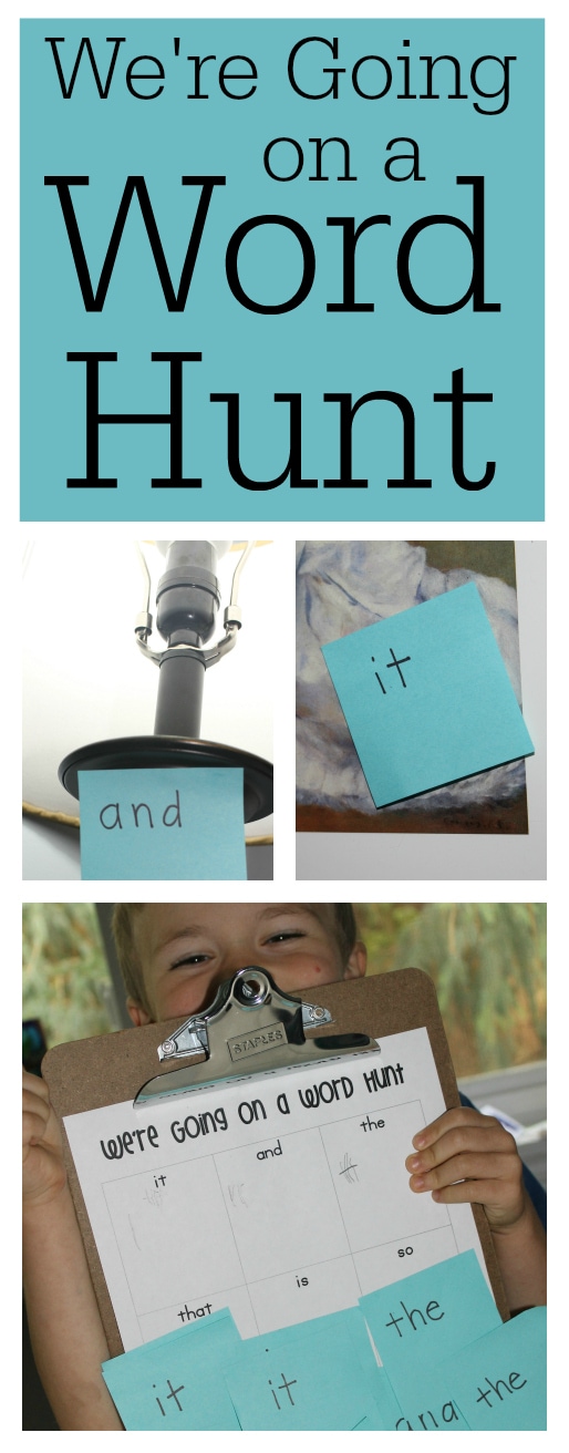 We're Going on a Word Hunt (fun hide and seek game!) for kids who are learning how to read