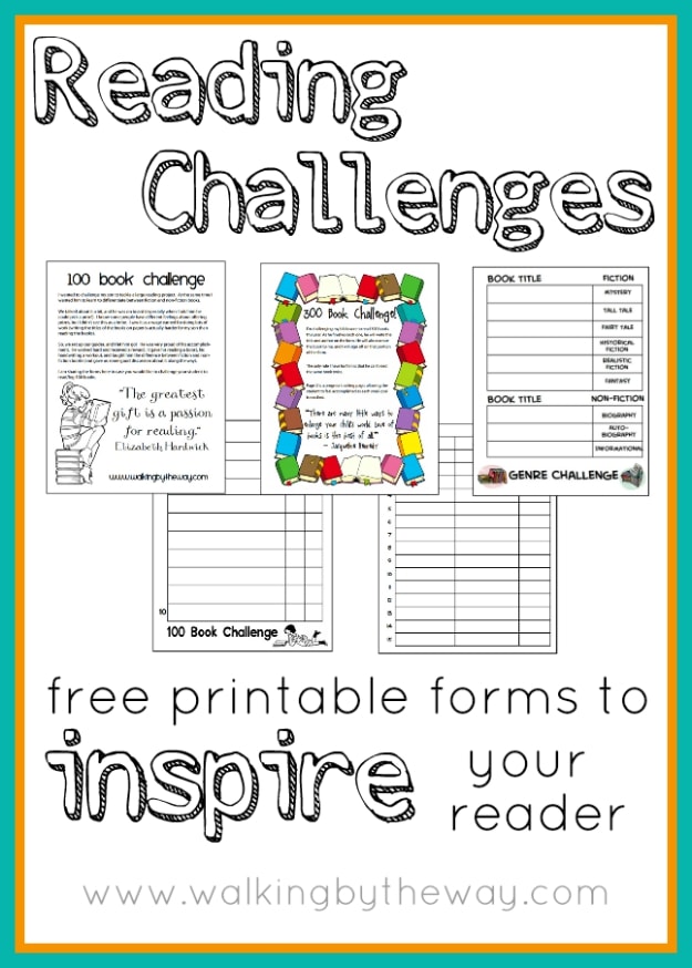 Reading Challenge Free Printable Forms to Inspire Your Reader from Walking by the Way