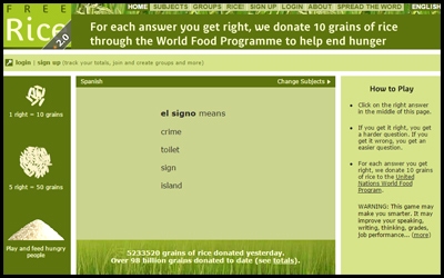 Play a Spanish Vocabulary Game and Feed Hungry People with Free Rice