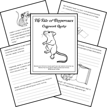 The Tale of Despereaux Copywork Pages (FREE!) from Walking by the Way