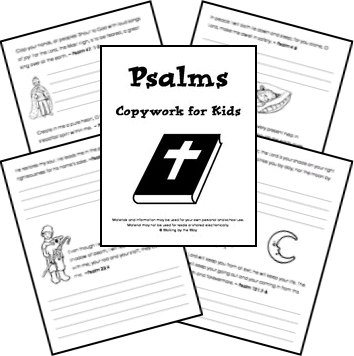 Psalms for Kids Copywork Pages from Walking by the Way