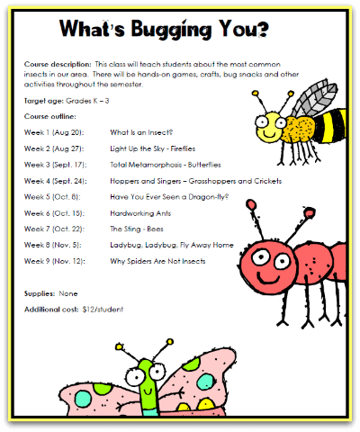 What's Bugging You? Insects Co-op Class Syllabus