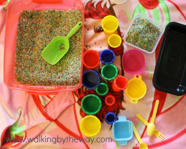 Tip: Keep Your Sensory Play on a Blanket for Easy Clean Up