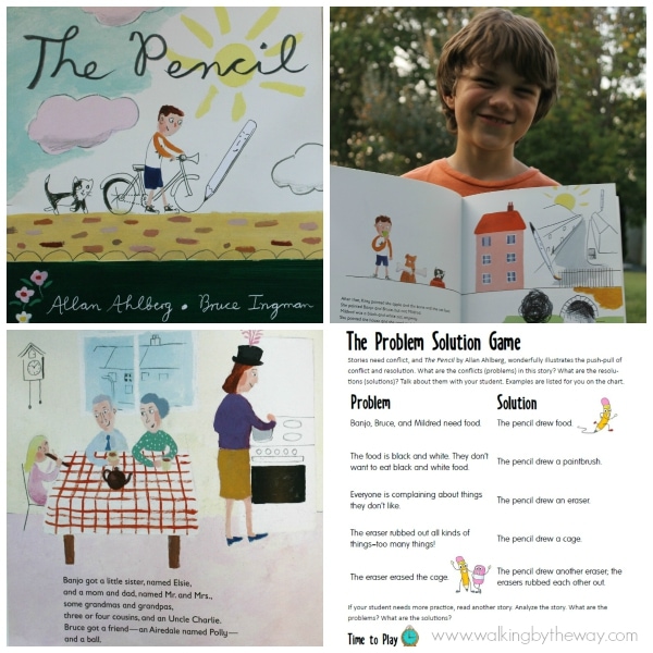 Learn conflict and resolution with the picture book, The Pencil by Allan Ahlberg (Candlewick Press)