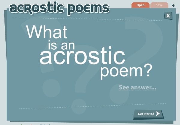 Try an acrostic poem with ReadWriteThink's interactive