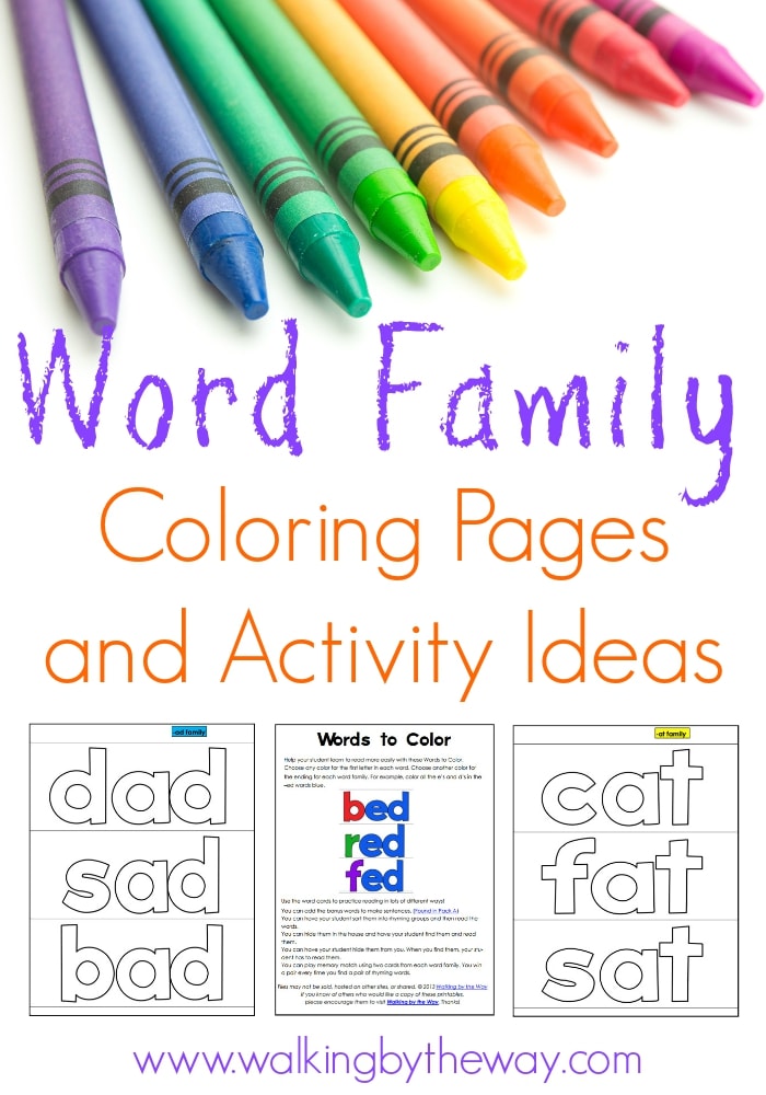 Word Family Coloring Pages and Activity Ideas for Your Beginning Reader