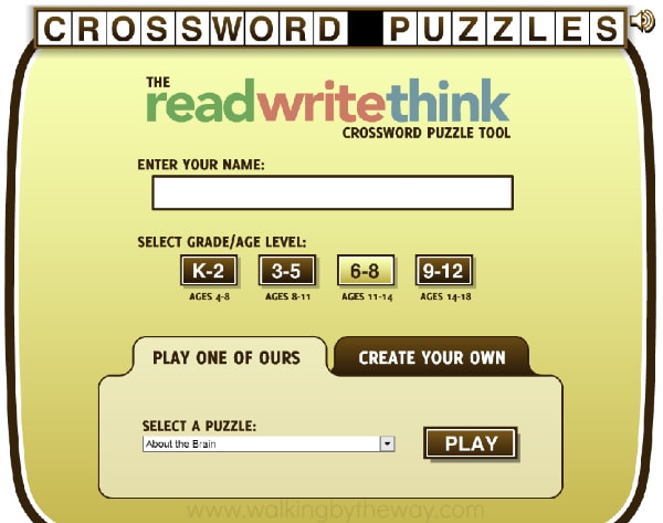 Inspire Your Student to Write with ReadWriteThink's Crossword Puzzle Maker