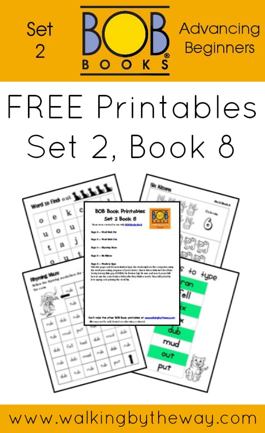 FREE Printables for BOB Books Set 2: Advancing Beginners  (Book 8) from Walking by the Way