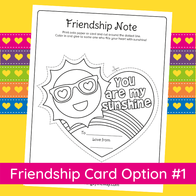 Free Printable Friendship Card for Kids Walking by the Way
